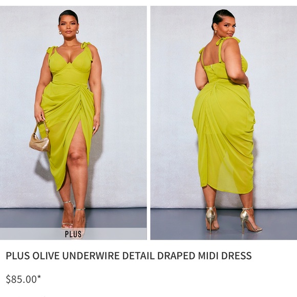 Green Draped Dress - Picture 1 of 2